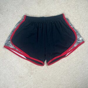 Fit 2 Win Athletic Running Shorts Zebra Trim Black Red XL